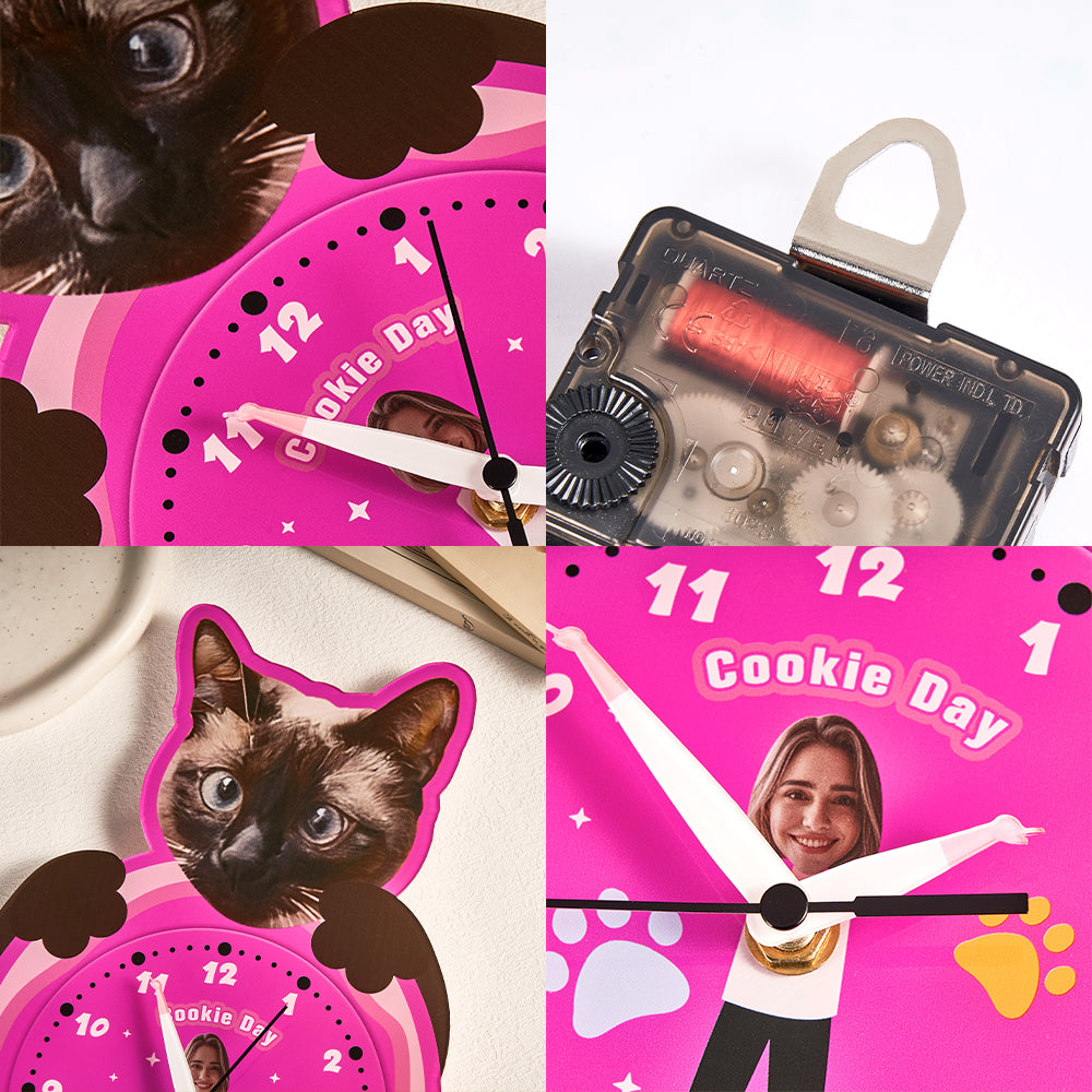 Custom Pet & Owner Face Wall Clock