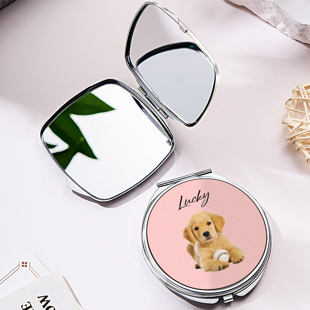 Personalized Pet Portrait Compact Mirror