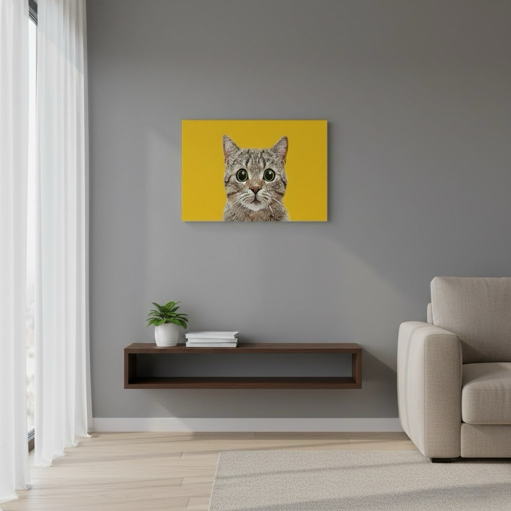 Custom Framed Pet Photo Oil Painting