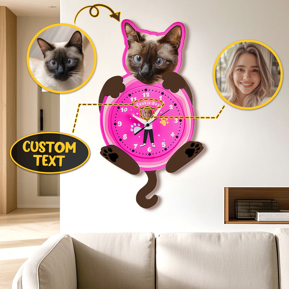 Custom Pet & Owner Face Wall Clock