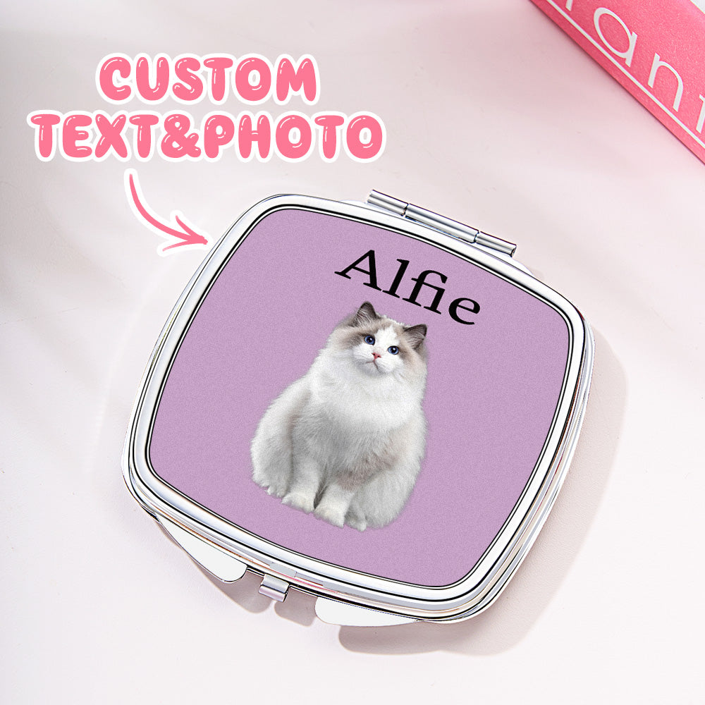 Personalized Pet Portrait Compact Mirror