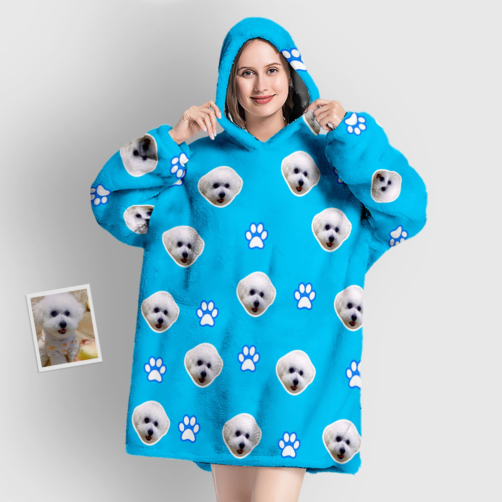 Custom Pet Face Blanket Hoodie