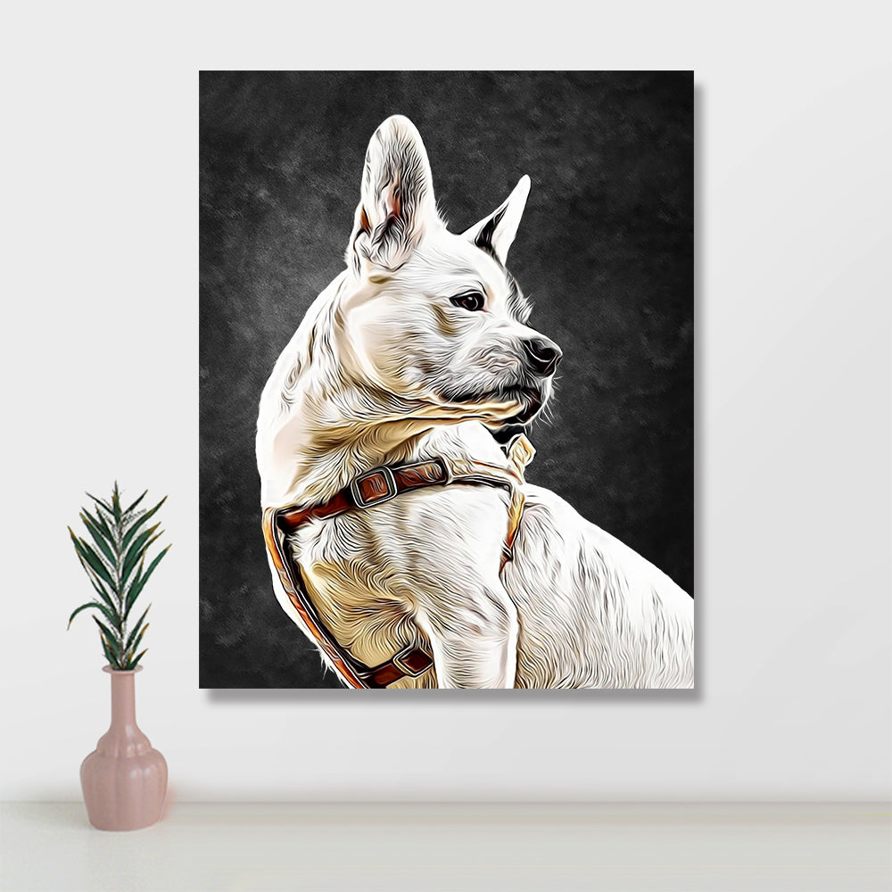 Custom Framed Pet Oil Painting