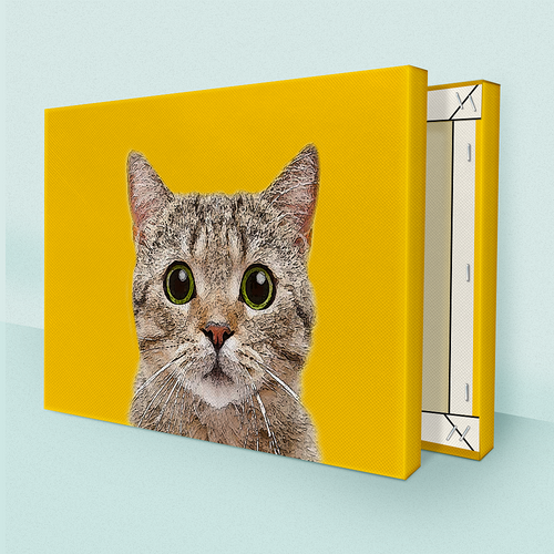 Custom Framed Pet Photo Oil Painting