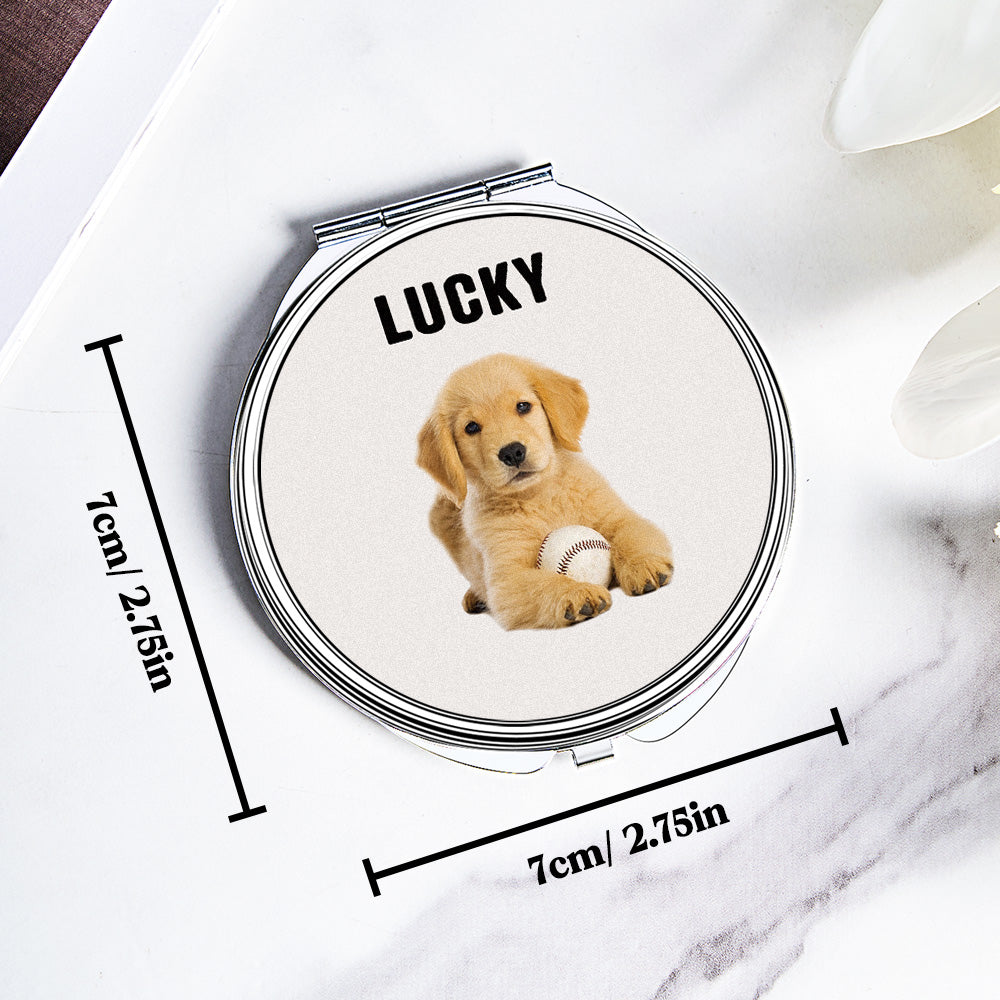 Personalized Pet Portrait Compact Mirror