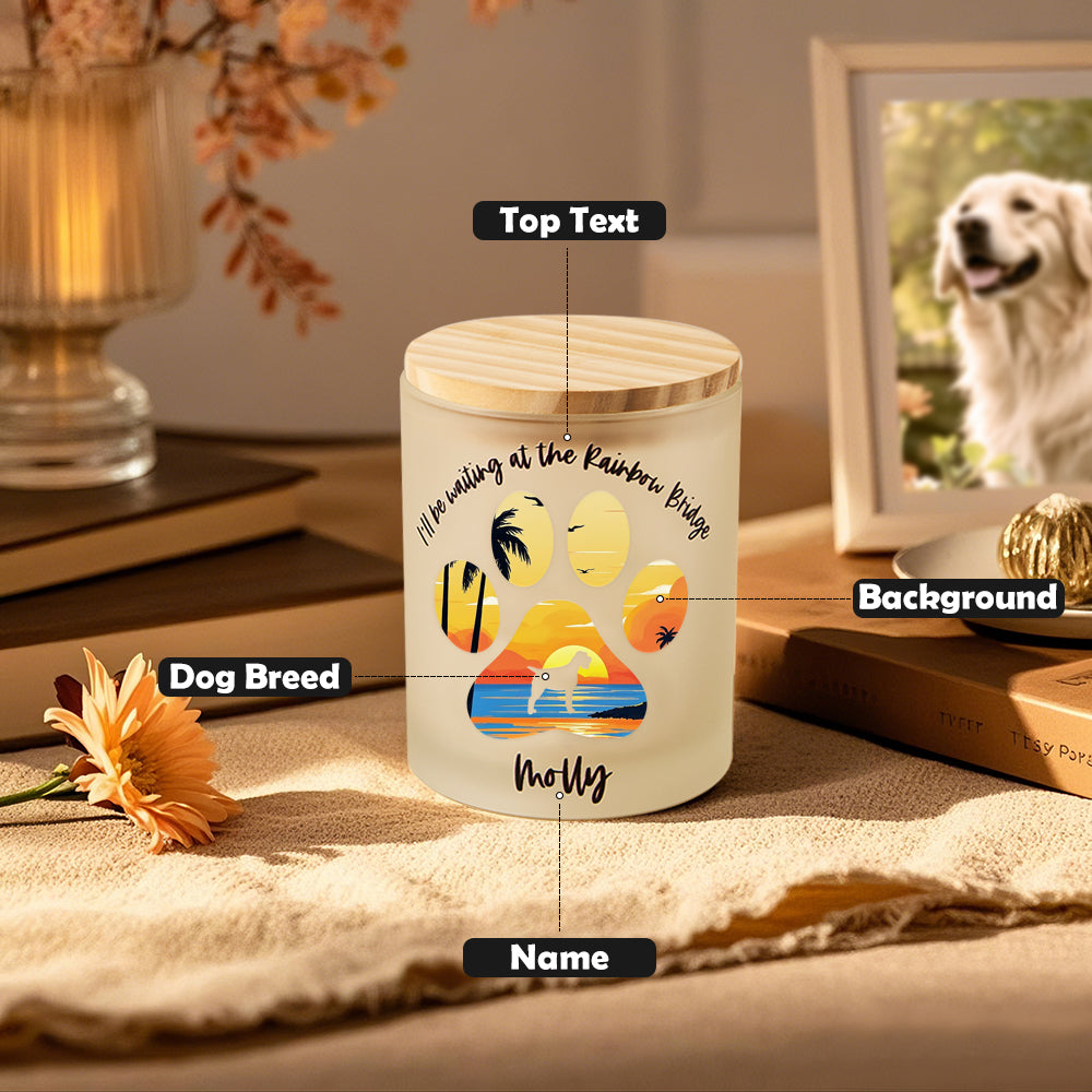 Personalized Dog Memorial Candle Jar